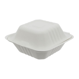 Krabička na Hamburger z Cukrové Třtiny Bílý 152x153x77mm (500 Ks)