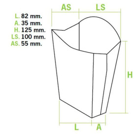 Krabička Kraft na Hranolky Střední 8,2x3,5x12,5cm (25 Ks)