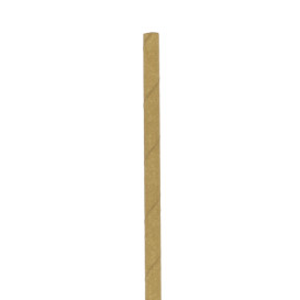 Papírová Rovná Brčka Kraft Ø6mm 21cm (100 Ks)