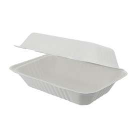 Menu Box z Cukrové Třtiny Bílý 150x220x50mm (50 Ks)