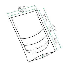 Tašky Doypack Kraft Cierre Facils Okénkem 20+10x30cm (50 Ks)