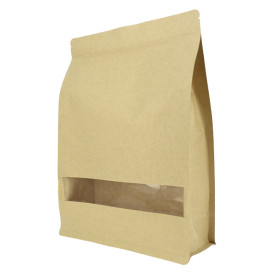Tašky StandUp Kraft Cierre Facils Okénkem 25+10x35cm (250 Ks)