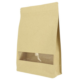 Tašky StandUp Kraft Cierre Facils Okénkem 20+8x30cm (50 Ks)