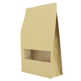 Tašky StandUp Kraft Cierre Facils Okénkem 16+8x26cm (50 Ks)