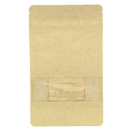 Tašky StandUp Kraft Cierre Facils Okénkem 12+6x20cm (1000 Ks)
