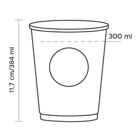 Kartonové Kelímek BioWare PLA 12 Oz/384ml Ø8,0cm (1100 Ks)