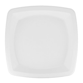 Talíř Čtvercový z Cukrové Třtiny Bílý 250mm (125 Ks)