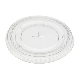 Ploché víko s křížem PET průhledné Ø8,5cm (50 Ks)