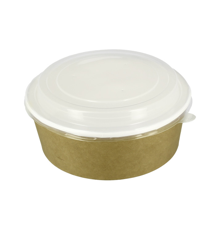 Kartonová Miska Kraft s Víčko PP 33Oz/1000 ml (25 Ks) Kartonová Miska Kraft s Víčko PP 33Oz/1000 ml (25 Ks)