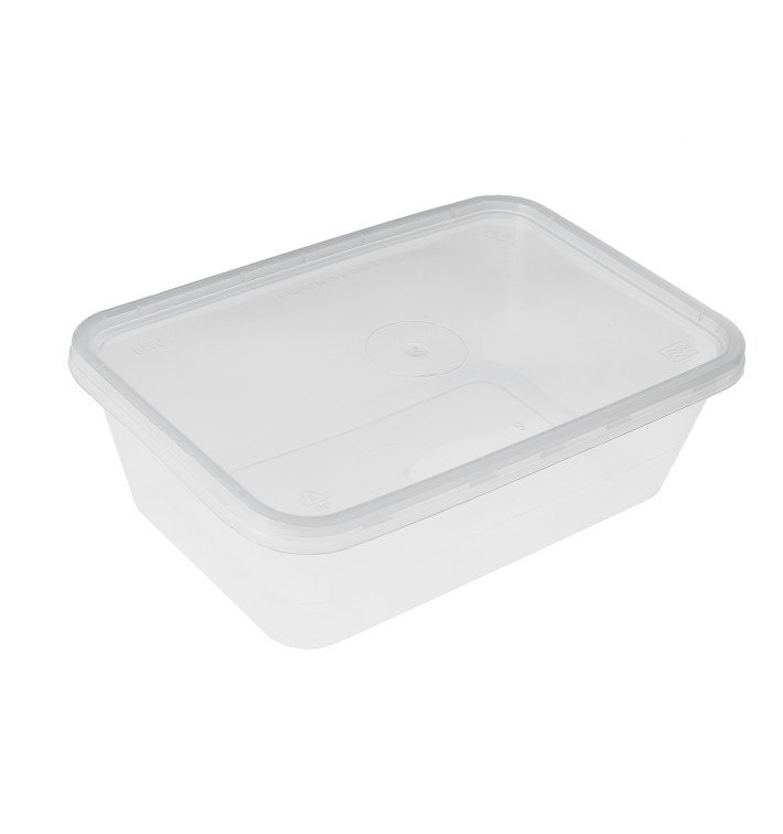 Plastová Miska Obdélníkový PP s Víčko 750ml (50 Ks) Plastová Miska Obdélníkový PP s Víčko 750ml (50 Ks)