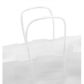 Papírové Tašky Kraft Bílá s Ouškems 100g/m² 25+13x33cm (200 Ks)