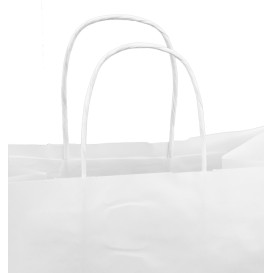 Papírové Tašky Kraft Bílá s Ouškems 100g/m² 30+18x29cm (200 Ks)