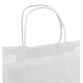 Papírové Tašky Kraft Bílá s Ouškems 80g/m² 30+18x29cm (25 Ks)