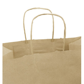 Papírové Tašky Kraft Hnědý s Ouškems 100g/m² 25+13x33cm (250 Ks)