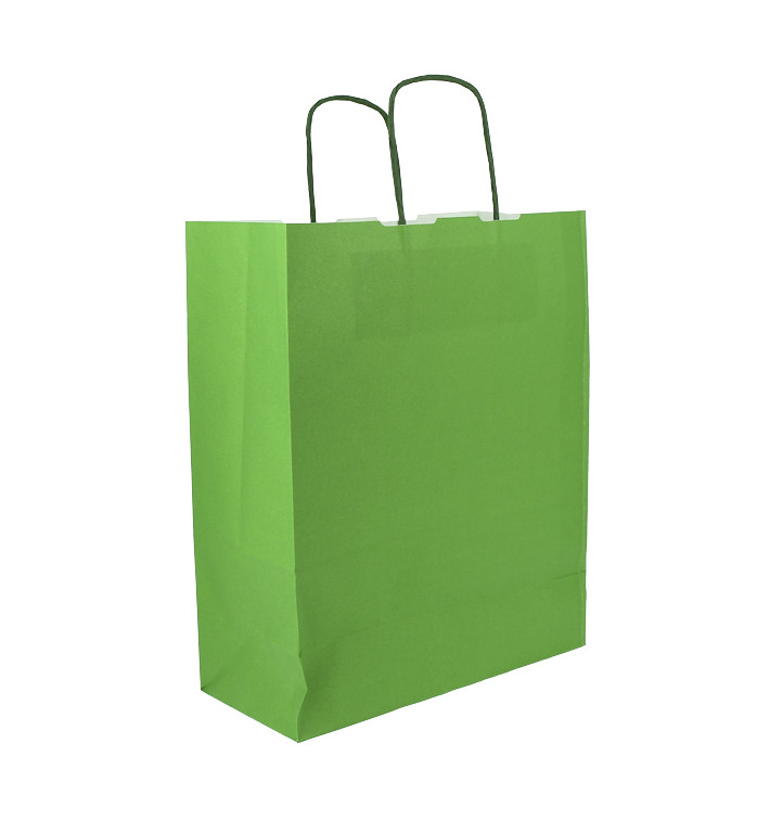 Papírové Tašky Zelený s Ouškems 100g/m² 25+11x31cm (25 Ks) Papírové Tašky Zelený s Ouškems 100g/m² 25+11x31cm (25 Ks)