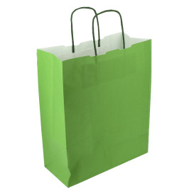 Papírové Tašky Zelený s Ouškems 100g/m² 25+11x31cm (25 Ks)