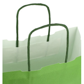 Papírové Tašky Zelený s Ouškems 100g/m² 25+11x31cm (25 Ks)