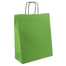Papírové Tašky Zelený s Ouškems 100g/m² 25+11x31cm (25 Ks)