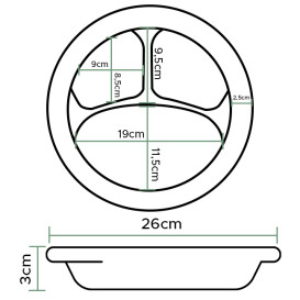 Talíř FOAM " Tichá Klasika " 3 Vrstvy Laminátové Černá Ø260mm (125 Ks)