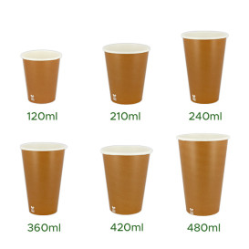 Papírový Kelímek Bez Plastů 14 Oz/420ml "Karamel" Ø9cm (1.000 Ks)