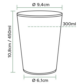 Čirý Plastové Kelímek PP 450ml Ø9,4cm (800 Ks)