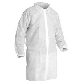 Navštivte Šaty z Netkané Textilie PP na Suchý Zip bez Kapsy Bílý XL 25gr (50 Ks)