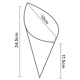 Papírové Kornouty Nepromastitelný Noviny 240mm 100g (250 Ks)