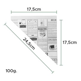 Papírové Kornouty Nepromastitelný Noviny 240mm 100g (250 Ks)