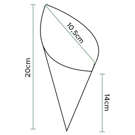 Papírové Kornouty Nepromastitelný Noviny 200mm 70g (250 Ks)