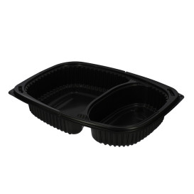 Potravinářské Obaly PP Černá 2 Vrstvy 1250ml 255x189x45mm (320 Ks)