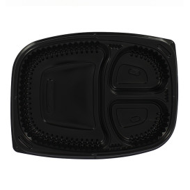Potravinářské Obaly PP Černá 3 Vrstvami 1250ml 255x189x45mm (320 Ks)