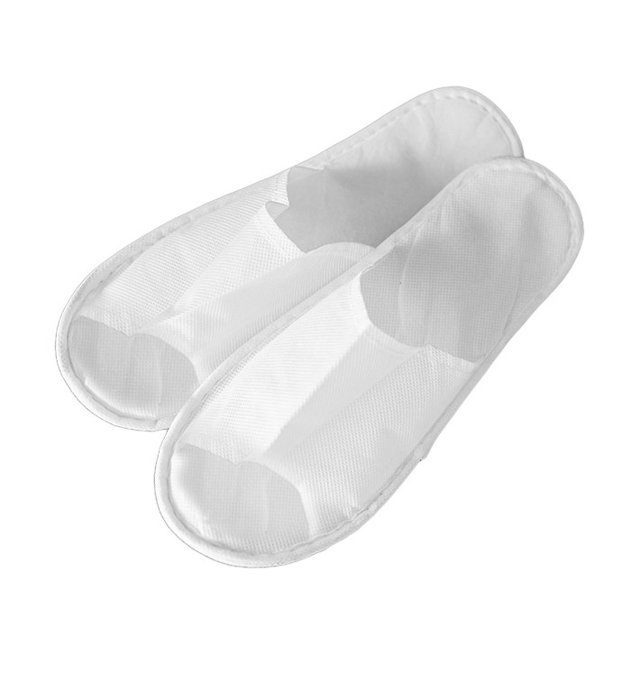 Pantofle z Netkané Textilie Polypropylen Otevřený Bílý (50 Páry) Pantofle z Netkané Textilie Polypropylen Otevřený Bílý (50 Páry)