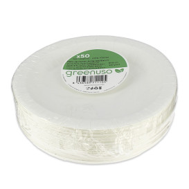 Kartonové Talíře Kulatý Proti Tukům Bílá Ø18cm 220g/m² (50 Ks)