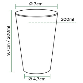 Kelímek " Ribbed " PS Průhledný 200 ml (25 Ks)