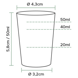 Kelímek Vstřikovaný Průhledný PS 50 ml (40 Ks)