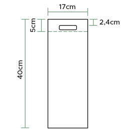 Plátěná Taškna Láhev s Průhmatem Černá 17+10x40cm (200 Ks)