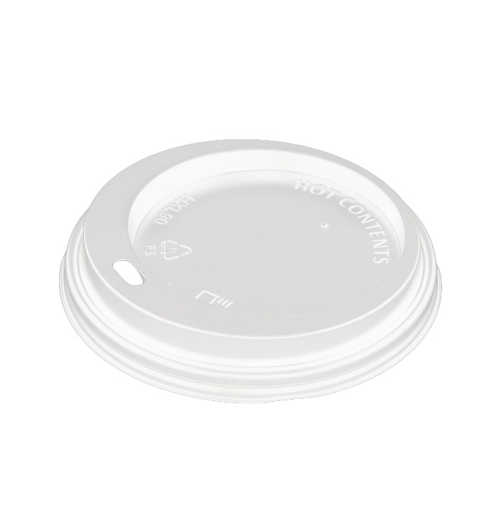 Víčko s Otvorem Bílá Kelímek s 12, 16 a 22 Oz Ø9,0cm (1000 Ks) Víčko s Otvorem Bílá Kelímek s 12, 16 a 22 Oz Ø9,0cm (1000 Ks)