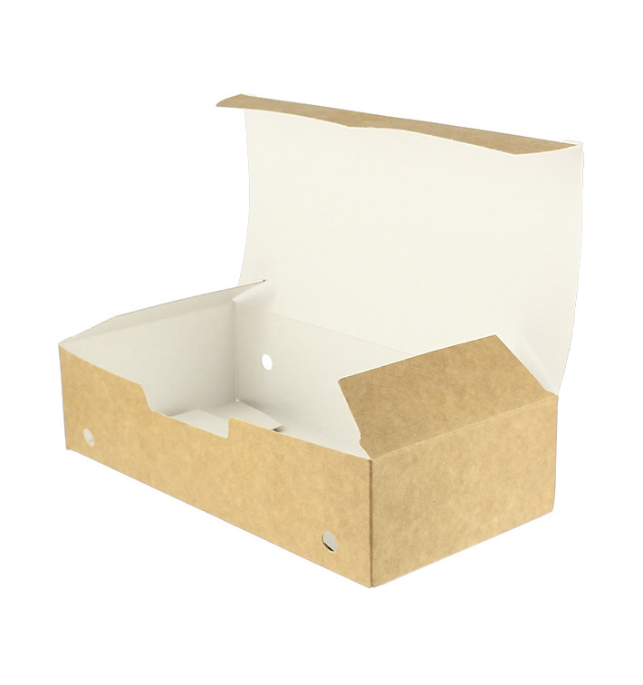 Krabička na Potraviny pro Fast Food Velkým Kraft 200x100x50mm (25 Ks) Krabička na Potraviny pro Fast Food Velkým Kraft 200x100x50mm (25 Ks)