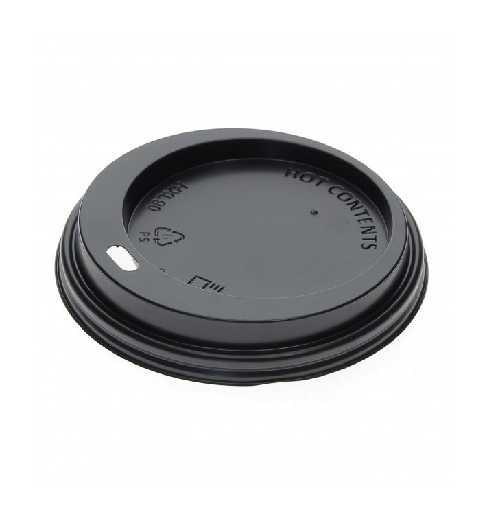 Víčko s Otvorem Černá Kartonové Kelímek 8, 9, 12 Oz Ø8,0cm (100 Ks) Víčko s Otvorem Černá Kartonové Kelímek 8, 9, 12 Oz Ø8,0cm (100 Ks)