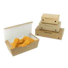 Krabička na Potraviny pro Fast Food Střední Kraft 145x90x45mm (25 Ks)