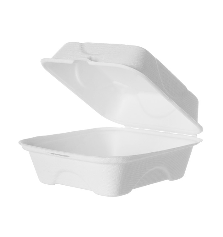 Krabička na Hamburger z Cukrové Třtiny Bílý 150x150x80mm (500 Ks) Krabička na Hamburger z Cukrové Třtiny Bílý 150x150x80mm (500 Ks)