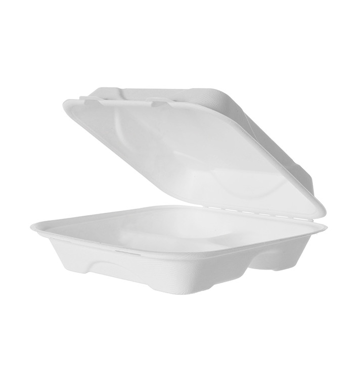 Obaly s Víčkem z Cukrové Třtiny 3 Vrstvami 23x23x7,5cm (200 Ks) Obaly s Víčkem z Cukrové Třtiny 3 Vrstvami 23x23x7,5cm (200 Ks)