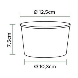 Salátová Mísa Karton obnovitelné zdroje Bílá 635ml Ø12,5cm (360 Ks)