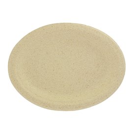 Talíř Oval z Pšeničné Buničiny Přírodní 26x20cm (50 Ks)