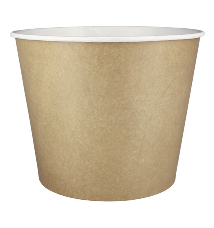 Kartonový Kbelík na Smažená Jídla Kraftový Efekt 3700ml Ø21,5cm (100 Ks) Kartonový Kbelík na Smažená Jídla Kraftový Efekt 3700ml Ø21,5cm (100 Ks)