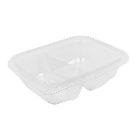 Plastové Misky s Integrovaným Víčkem 2 Vrstvy PET 200/300ml 180x140x40mm (65 Ks)