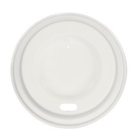 Víčko s Otvorem Lisované Vlákno Bílá Ø7,0cm (60 Ks)