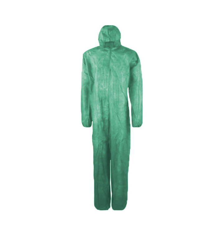 Kombinéza z Netkané Textilie PP s Kapucí na zip Velikost XL Zelený (1 Ks) Kombinéza z Netkané Textilie PP s Kapucí na zip Velikost XL Zelený (1 Ks)