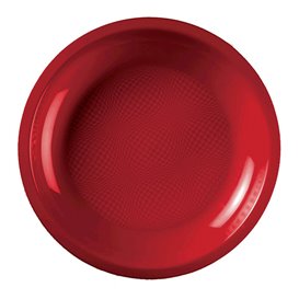 Plastové Talíř Plochá Červené Round PP Ø220mm (25 Ks)