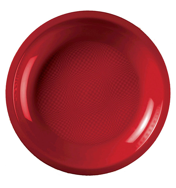 Plastové Talíř Plochá Červené Round PP Ø220mm (600 Ks)